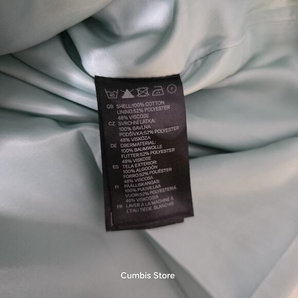 H&M Dress Womens 12 Green Floral Fit & Flare Pleated Lined Sleeveless Back Zip - Picture 9 of 11